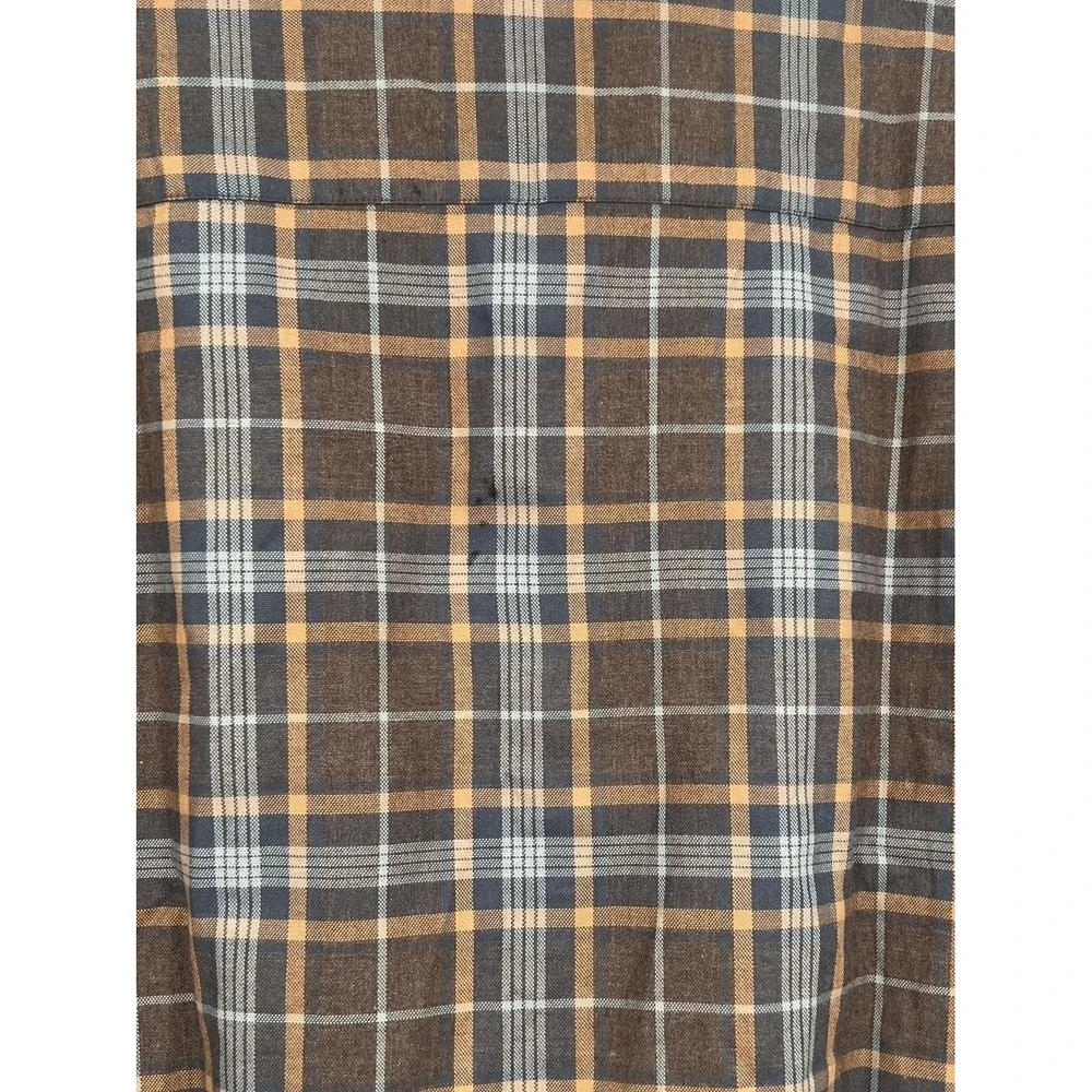 Stitch‎ Note Men's Button Up Shirt XXL  L/S Plaid 100% Egyptian Cotton